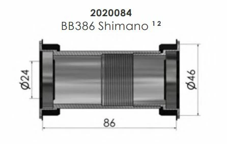 Elvedes BB386 Shimano Twist Krankleje, 86mm 4 Elvedes BB386 Shimano Twist Krankleje, 86mm - Billede 2
